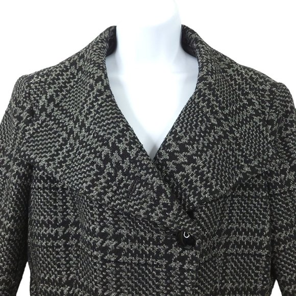 Talbots Collections Petites 3 Button Plaid Jacket Womens Size 14 Metallic Sheen - Picture 3 of 13
